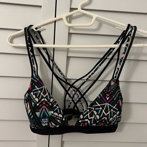 🌸 PINK Victoria’s Secret Geometric Bikini Top